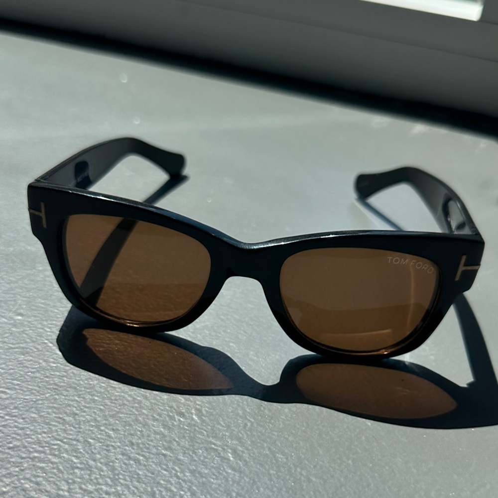 Tom Ford Black Frame Sunglasses with Brown Lenses